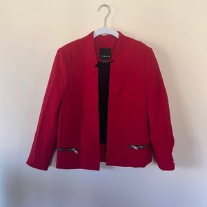 Trouvé Red Blazer, size small, zipper detail
